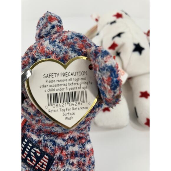 Ty Beanie Babies Patriotic Bear Bundle (3pcs) USA, Glory And Spangle - Picture 7 of 16